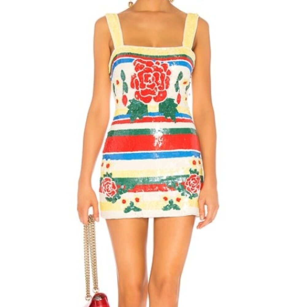 California Poppy Mini Sequin Dress, NWT, X by NBD
